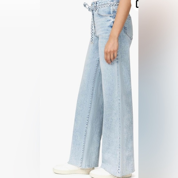 Kensie Jeans For Women's The Carla Hi-Rese Wide Leg Light Blu Braided Belt Sz 12 - Picture 9 of 16